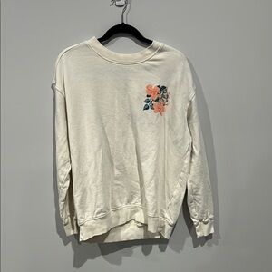 Cream Sweatshirt with Floral Design